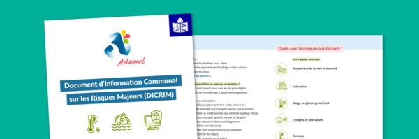 Image représentant la couverture du DICRIM de la Ville d'Achicourt en FALC et une double page