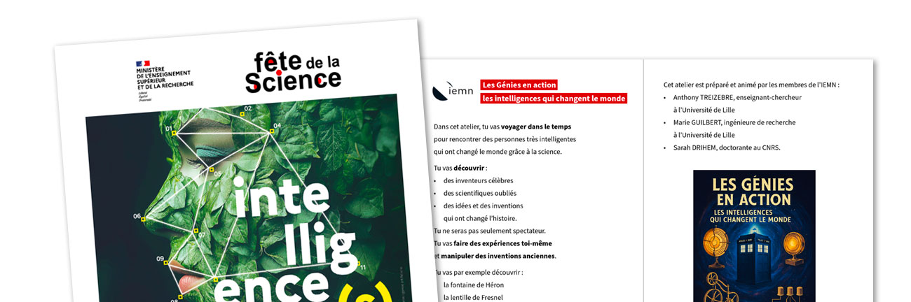 Vue de la couverture et d'une double page du Livret pédagogique du festival du CNRS 2025 en FALC